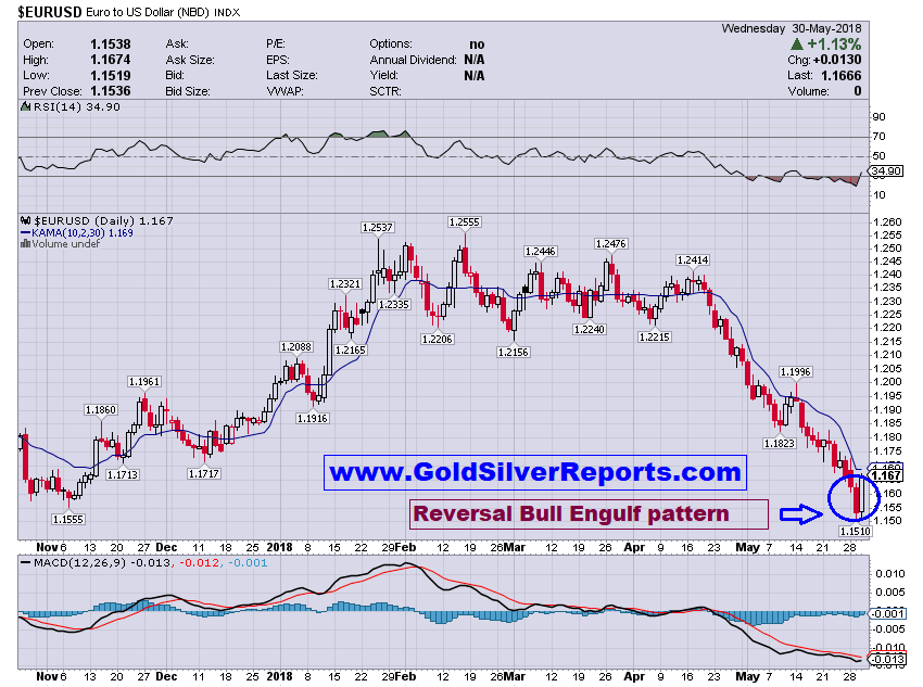 EUR/USD Daily Chart Made Reversal Pattern Above 1.17234 Blast, Think Where Will Comex and MCX Gold Go????