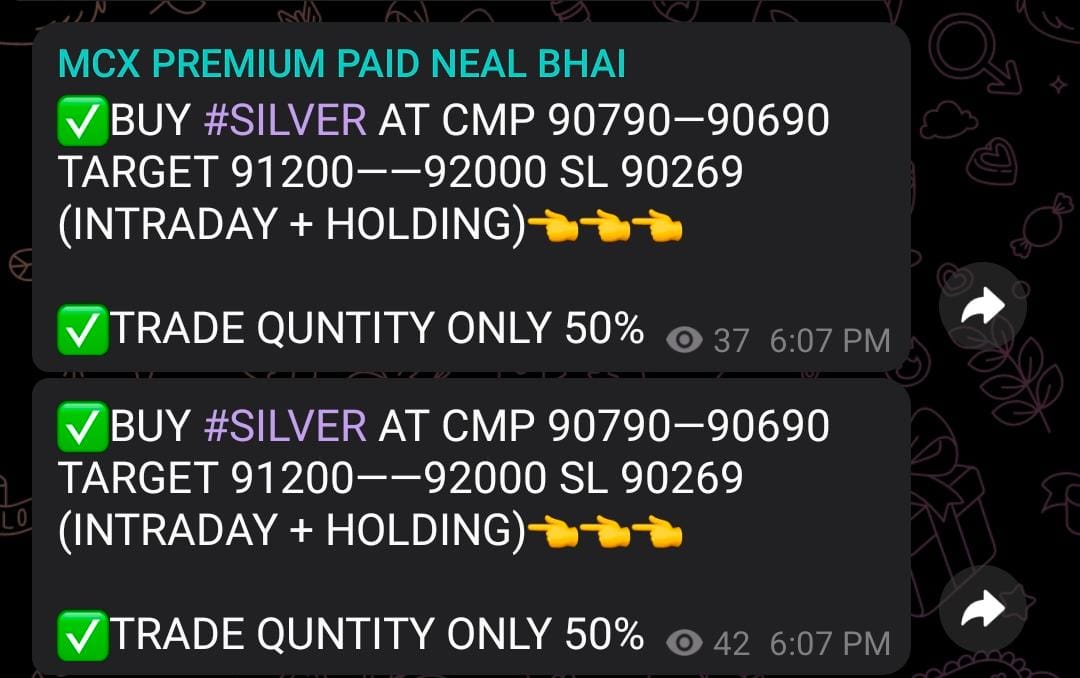 MCX Silver Hit 1725 Points, Full Target Hit